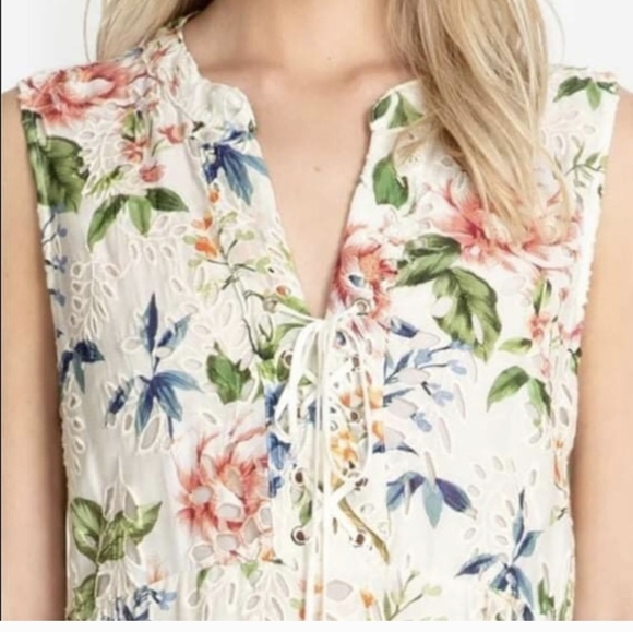 Johnny Was Jade Caprice Lace up Mini Dress Sz.Med - Picture 4 of 9